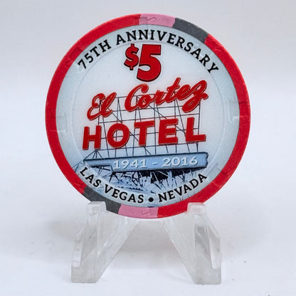 El Cortez Las Vegas Nevada 2016 '75th Anniversary' LE $5 Casino Chip D2469