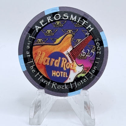 Hard Rock - Las Vegas Nevada 2002 'Aerosmith' LE $25 Casino Chip V8691