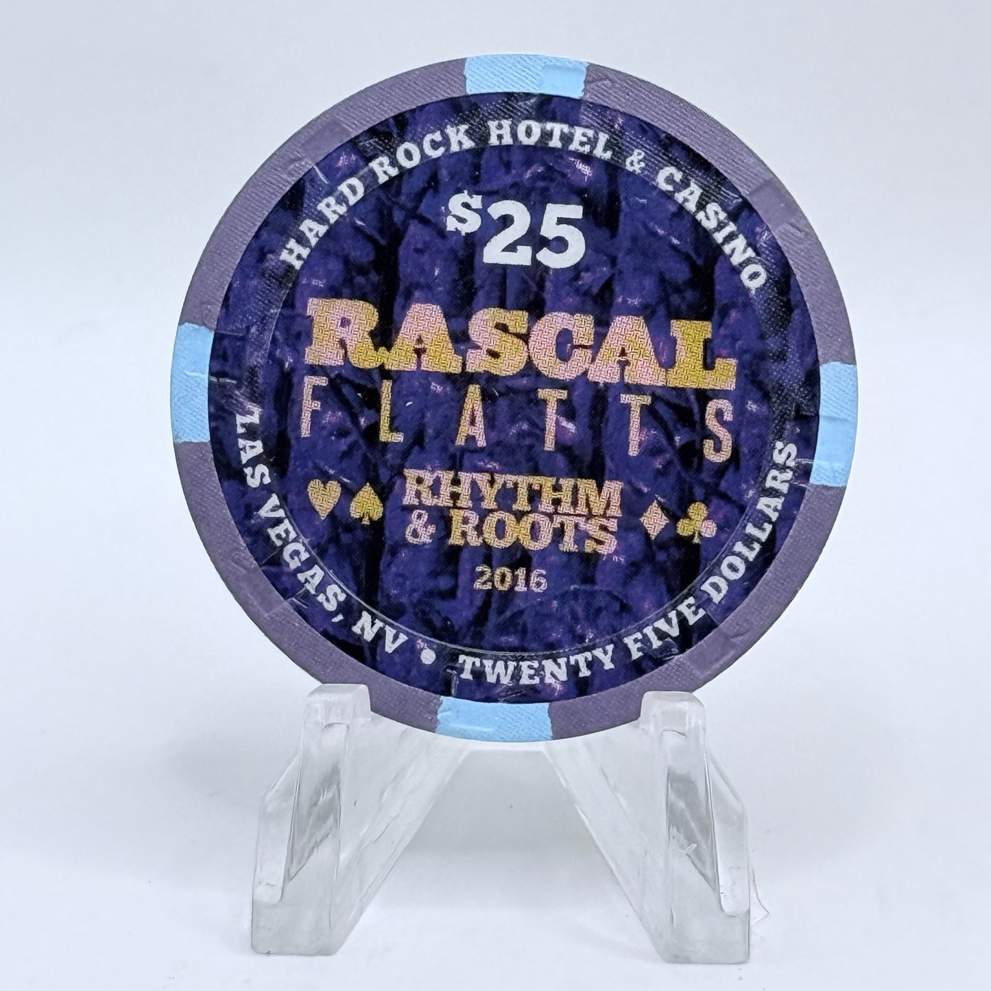 Hard Rock - Las Vegas Nevada 2016 'Rascal Flatts, Rhythm & Roots' LE $25 Casino Chip D2114