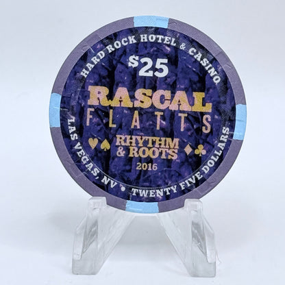 Hard Rock - Las Vegas Nevada 2016 'Rascal Flatts, Rhythm & Roots' LE $25 Casino Chip D2114