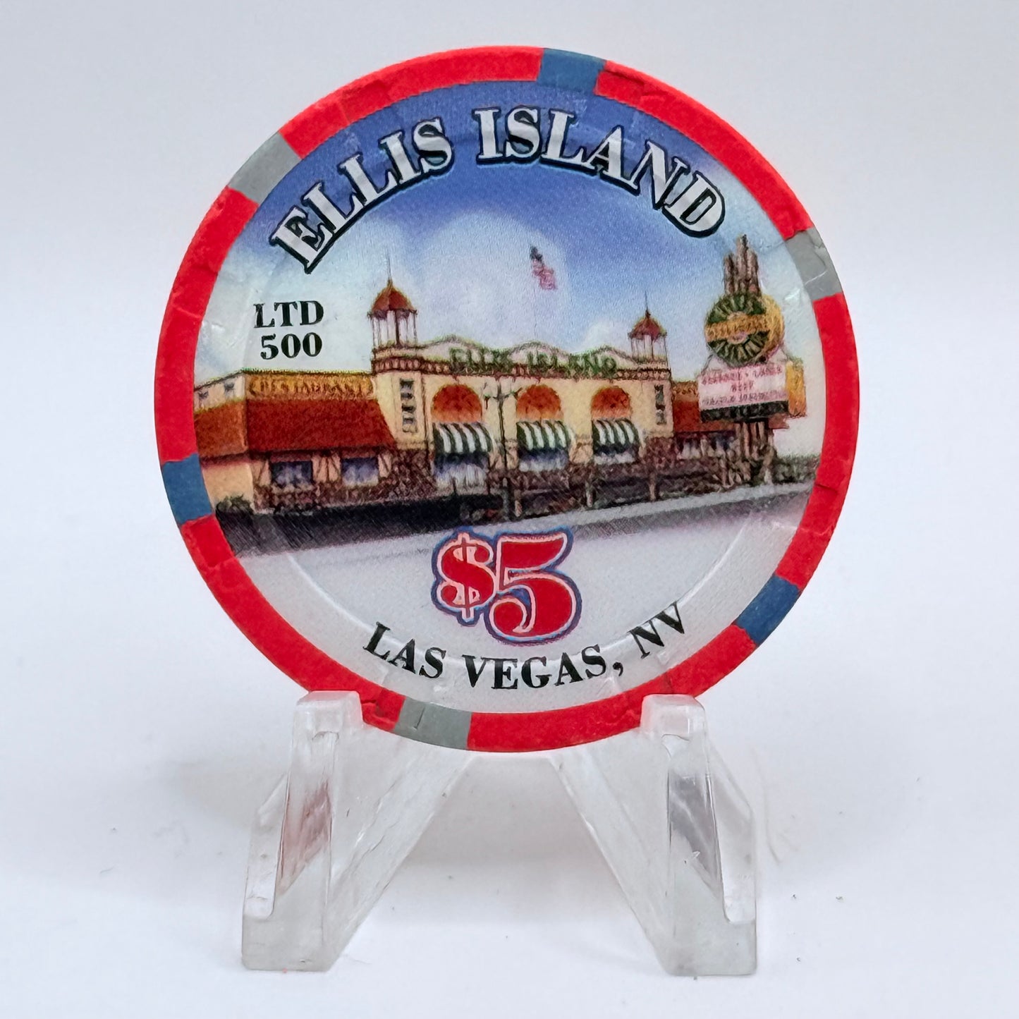 Ellis Island Las Vegas Nevada 2006 'Happy New Year' LE $5 Casino Chip E4933