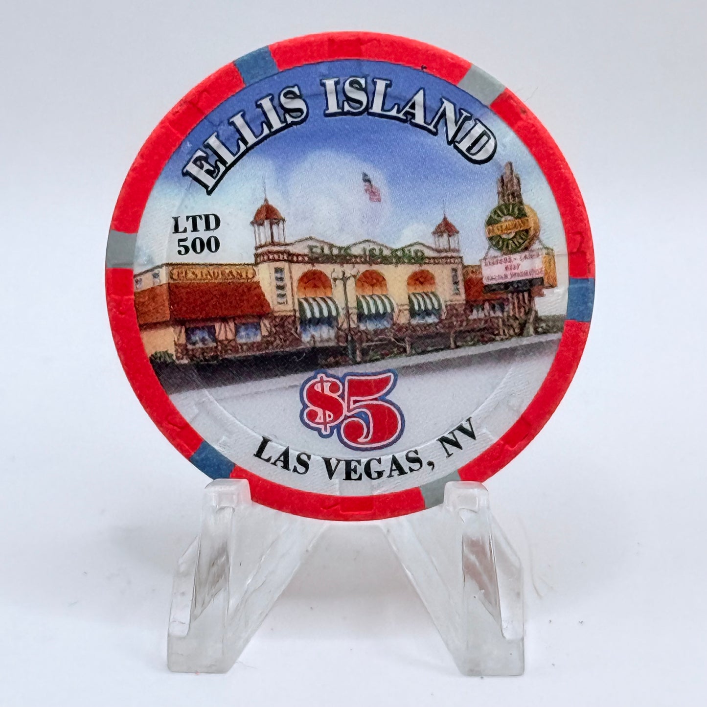 Ellis Island Las Vegas Nevada 2007 'Labor Day' LE $5 Casino Chip E6524