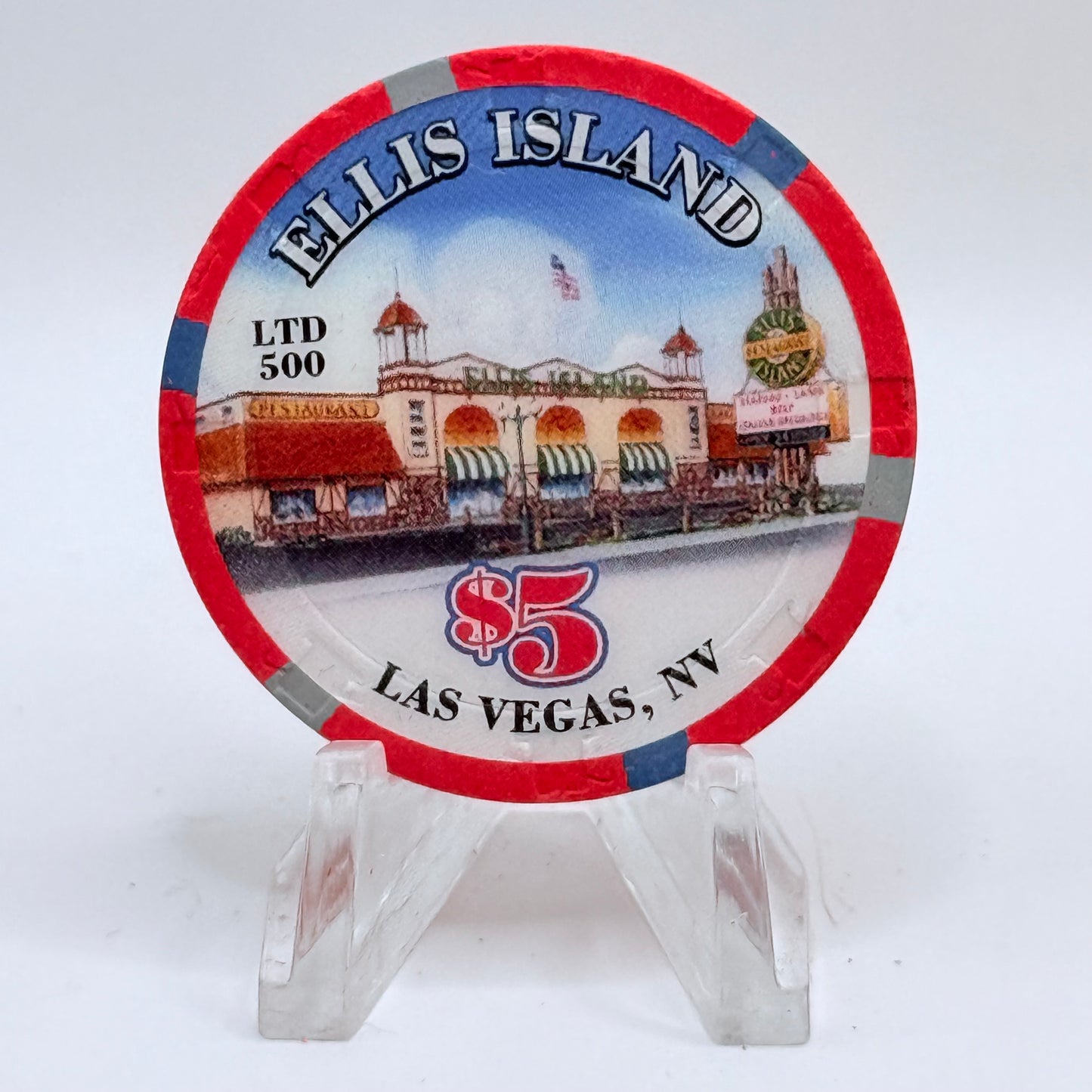 Ellis Island Las Vegas Nevada 2007 'Big Game Day - Superbowl XLI' LE $5 Casino Chip E5949