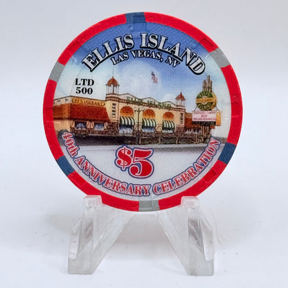 Ellis Island Las Vegas Nevada 2008 'Labor Day' LE $5 Casino Chip D0594