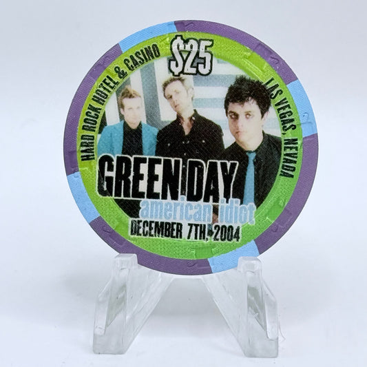 Hard Rock - Las Vegas Nevada 2004 'Green Day' LE $25 Casino Chip E4138