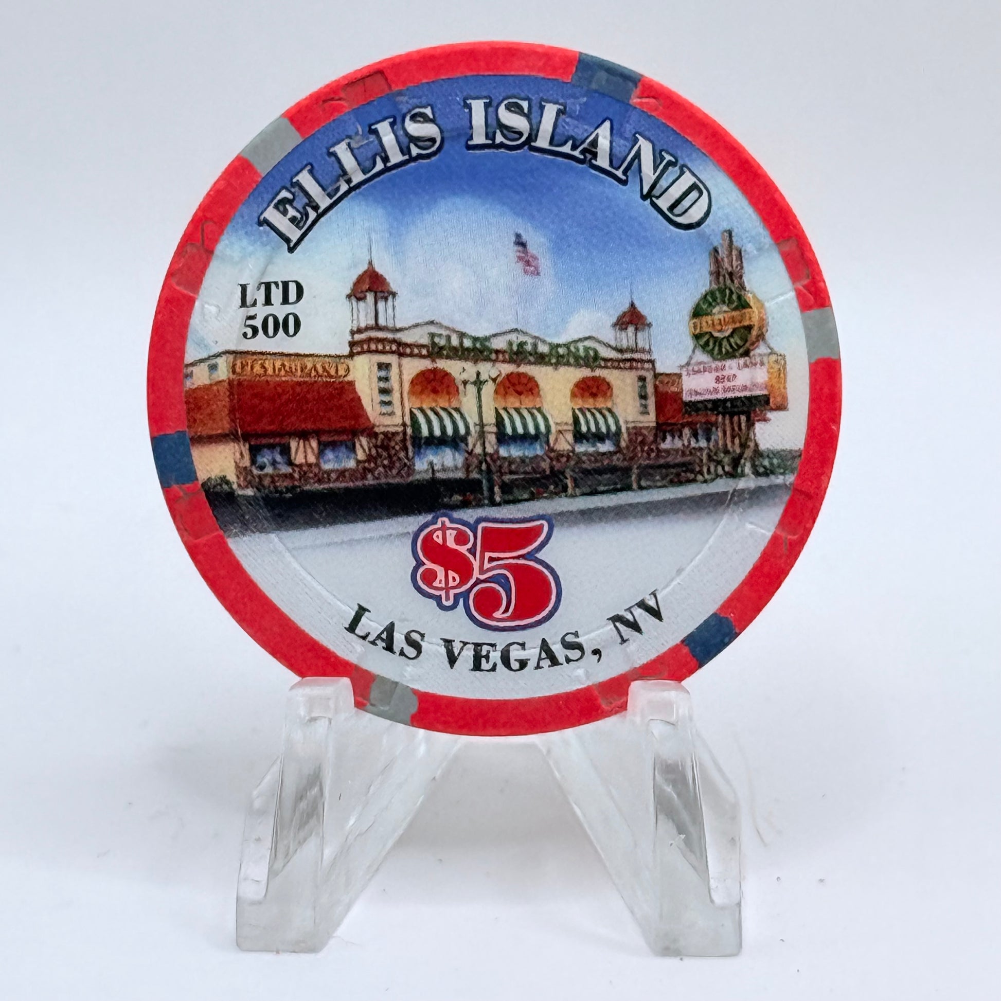Ellis Island Las Vegas Nevada 2008 'Big Game Day - Superbowl XLII' LE $5 Casino Chip E5067