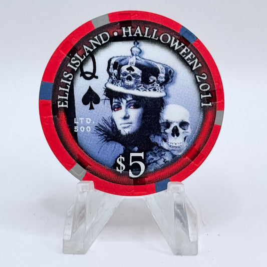 Ellis Island Las Vegas Nevada 2011 'Halloween' LE $5 Casino Chip D0309