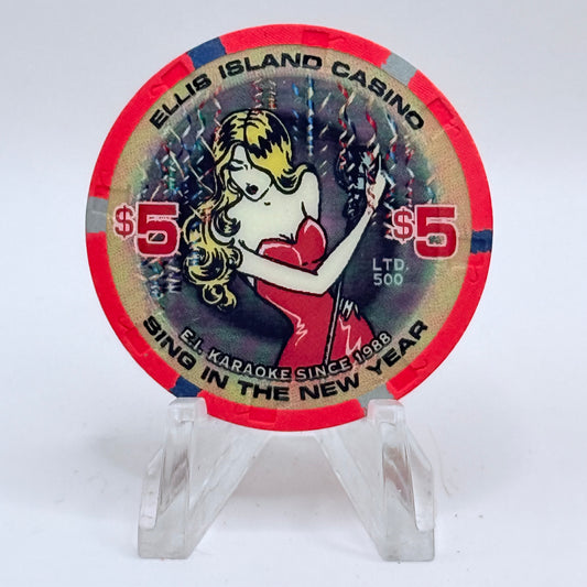 Ellis Island Las Vegas Nevada 2013 'New Years' LE $5 Casino Chip D1311