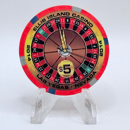 Ellis Island Las Vegas Nevada 2013 'New Years' LE $5 Casino Chip D1311