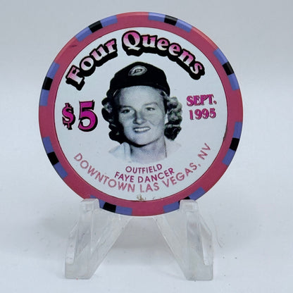 Four Queens Las Vegas Nevada 1995 'Autographed' Series 12 LE $5 Casino Chip N0452