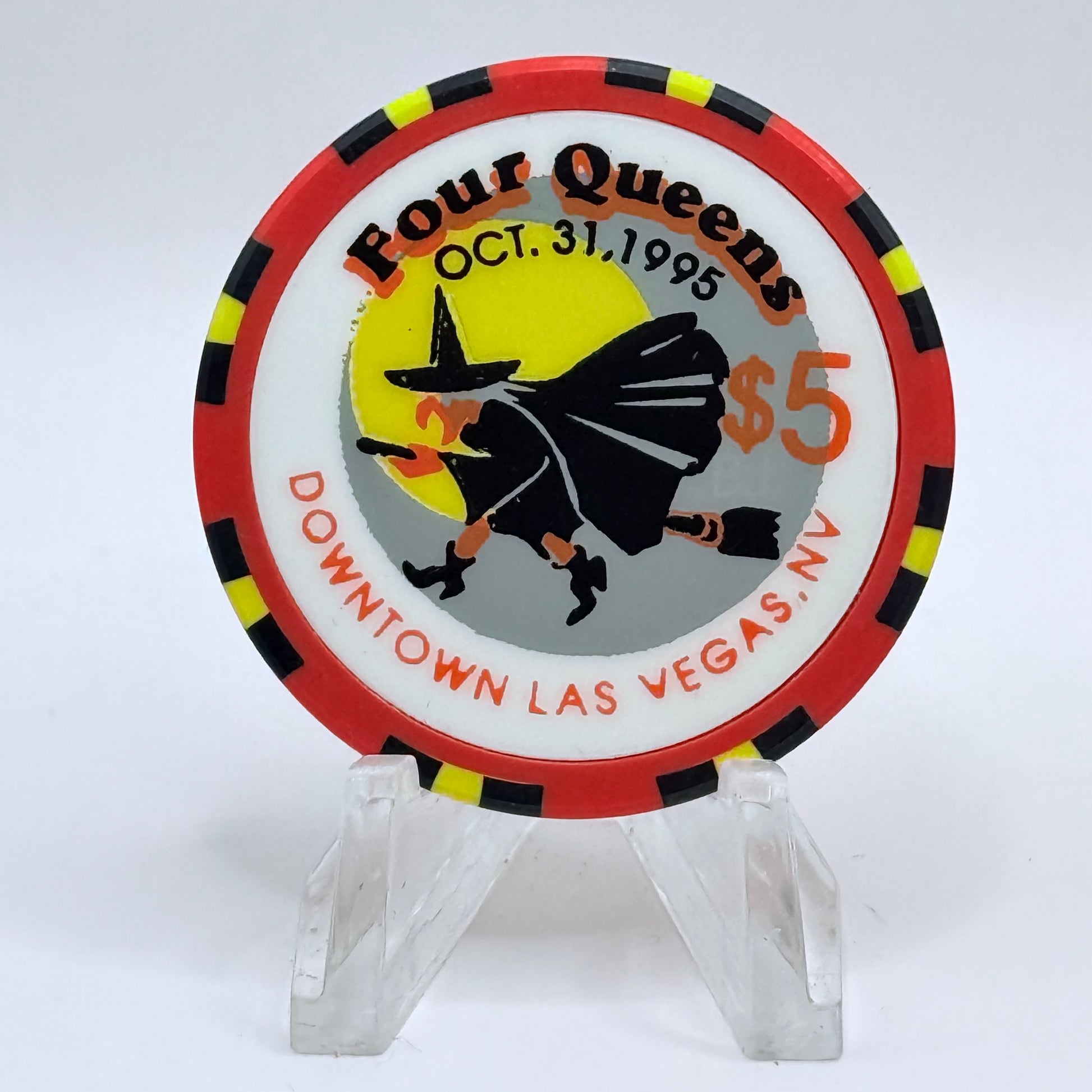 Four Queens Las Vegas Nevada 1995 'Halloween' LE $5 Casino Chip N0424