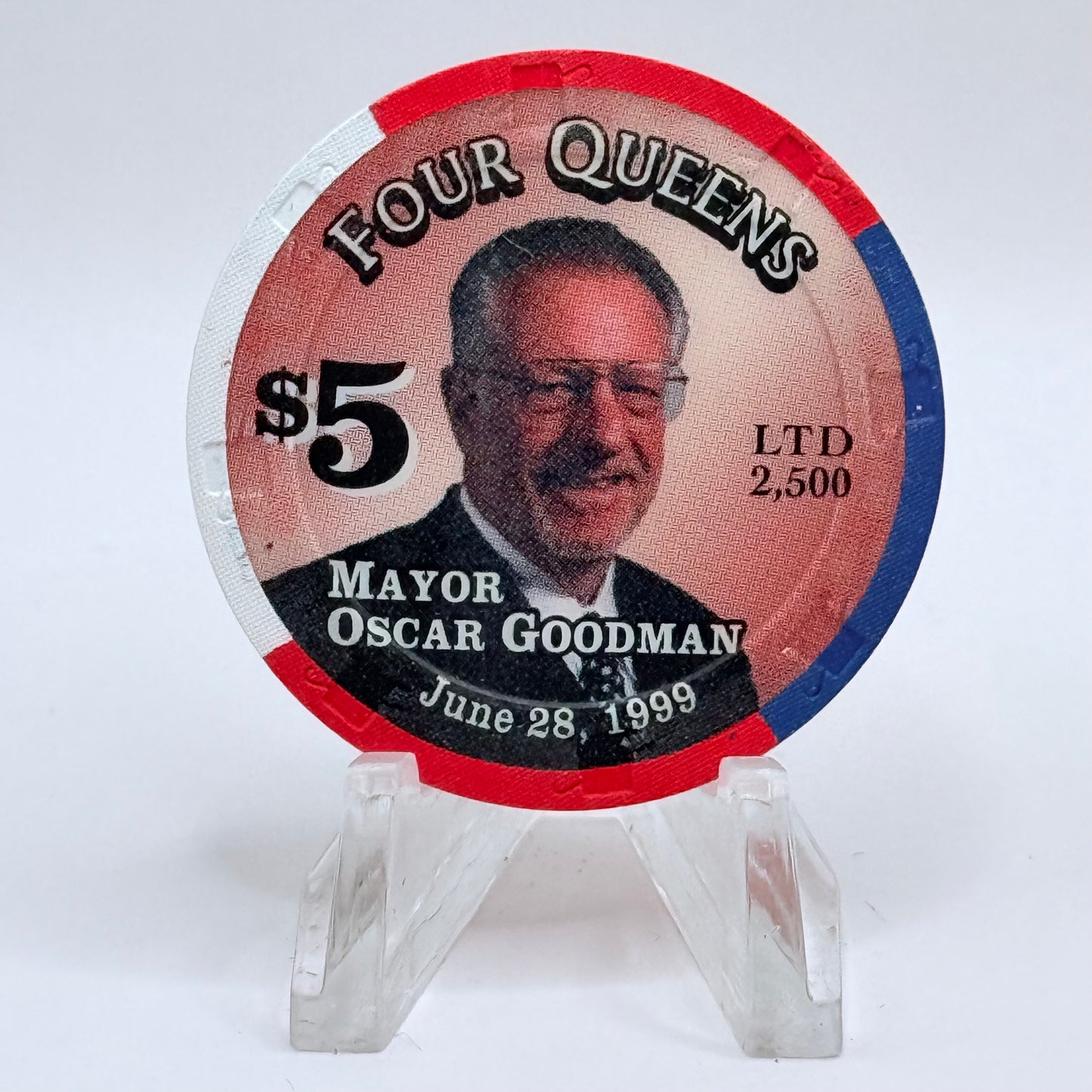 Four Queens Las Vegas Nevada 1999 'Mayor Oscar Goodman' LE $5 Casino Chip V4227