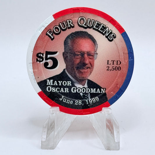 Four Queens Las Vegas Nevada 1999 'Mayor Oscar Goodman' LE $5 Casino Chip V4227