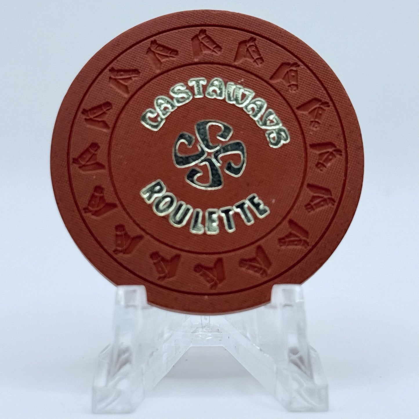 Castaways Las Vegas Nevada Series 100 Roulette Rust Casino Chip N4353