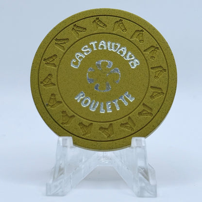 Castaways Las Vegas Nevada Series 100 Roulette Mustard Casino Chip N4353