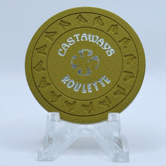 Castaways Las Vegas Nevada Series 100 Roulette Mustard Casino Chip N4353
