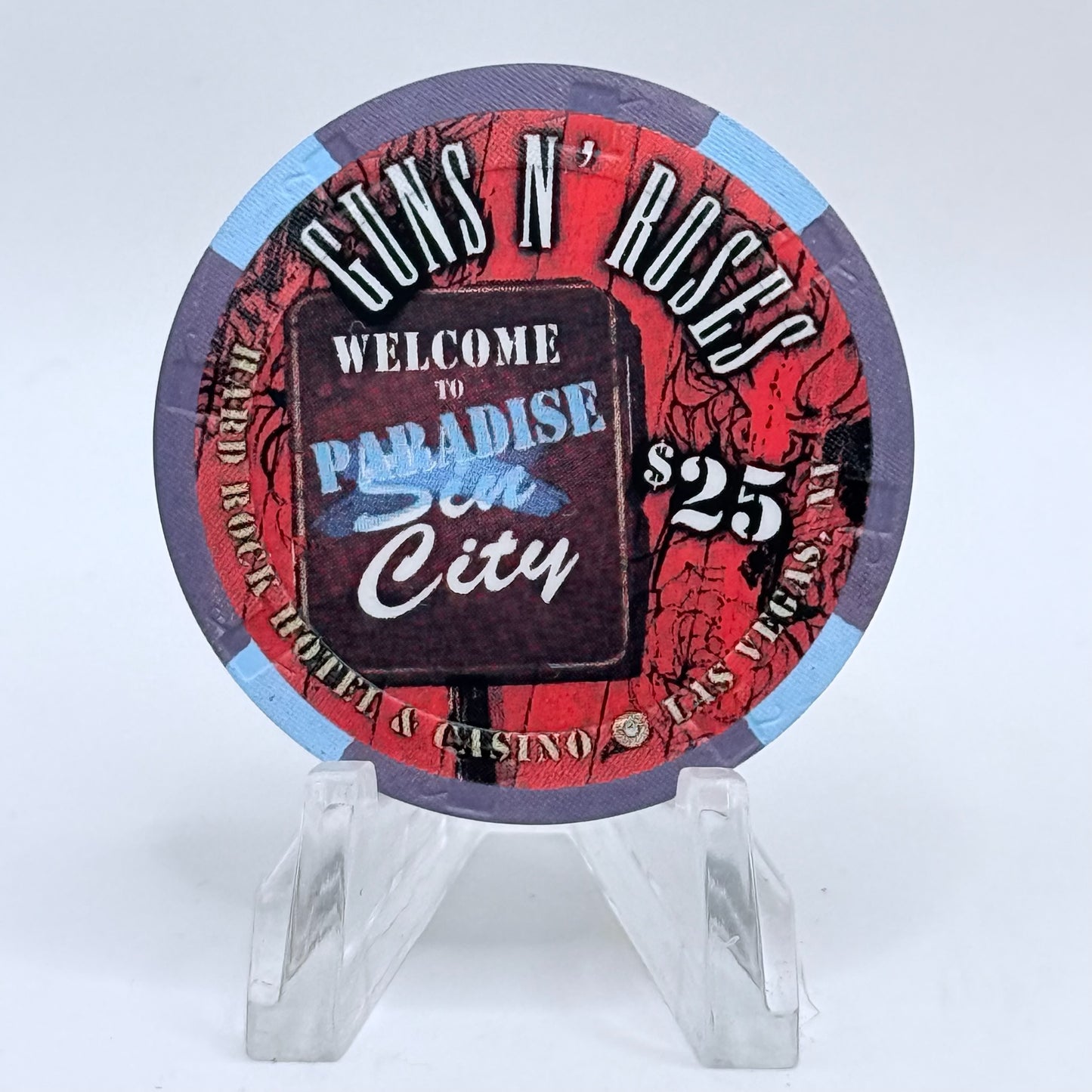Hard Rock - Las Vegas Nevada 2012 'Guns N' Roses - Welcome To Paradise City' LE $25 Casino Chip D0820