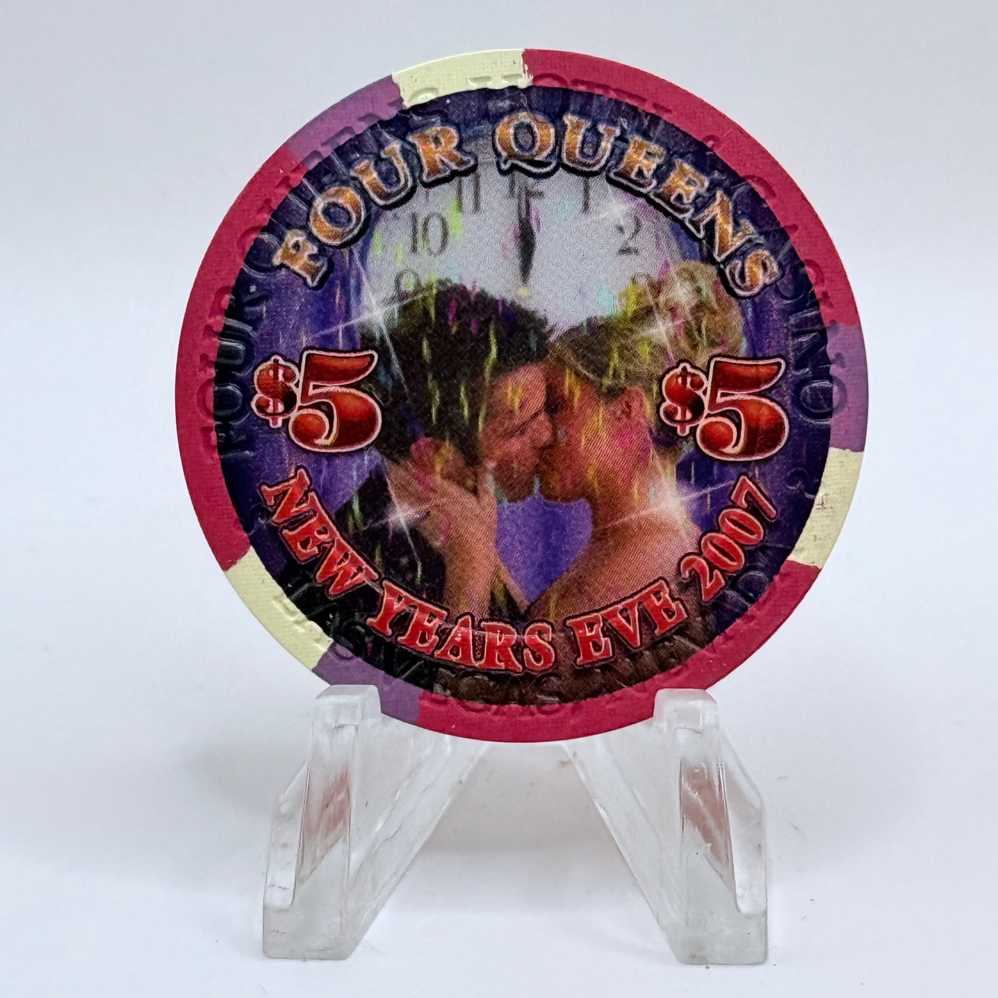 Four Queens Las Vegas Nevada 2007 'New Years Eve' LE $5 Casino Chip E7936