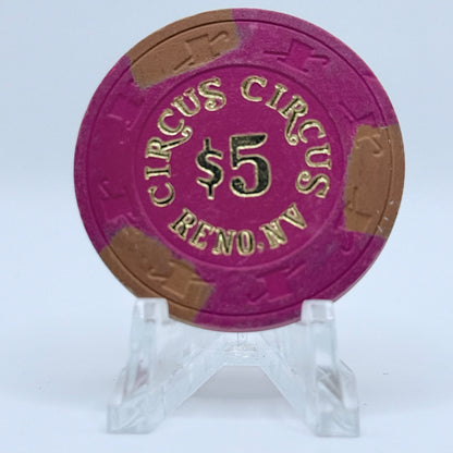 Circus Circus Reno Nevada 1989 $5 Casino Chip N1224