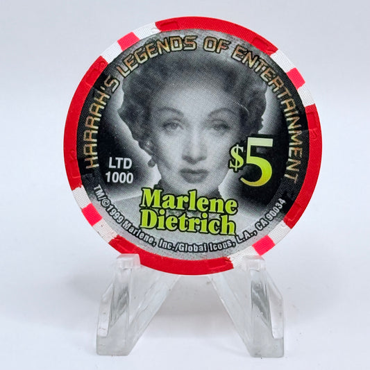 Harrah's - Shreveport Shreveport Louisiana 2000 'Millennium - Marlene Dietrich' LE $5 Casino Chip