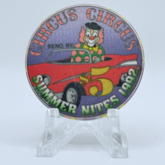 Circus Circus Reno Nevada 1992 'Summer Nights' LE $5 Casino Chip N0637