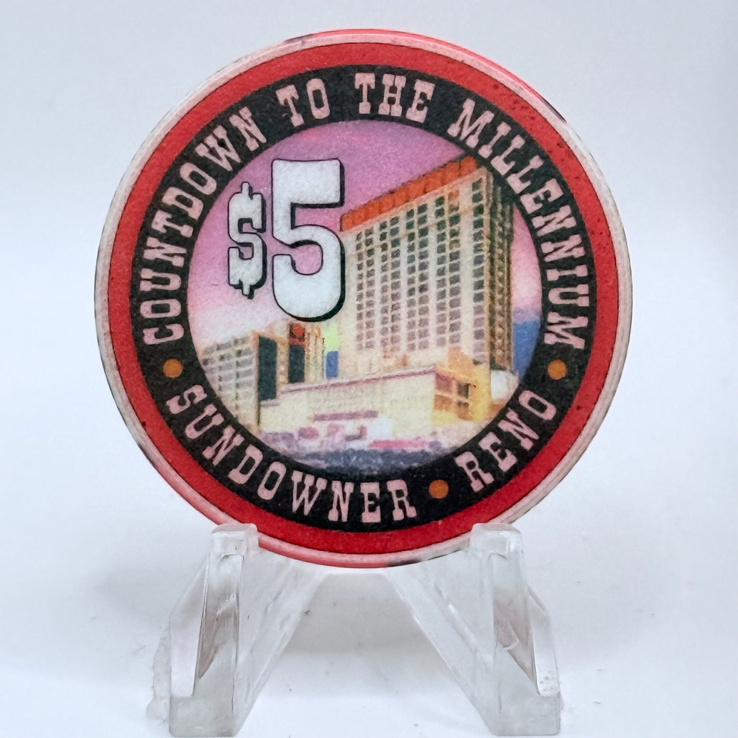 Sundowner Reno Nevada 1999 'Countdown To The Millennium' LE $5 Casino Chip V5702