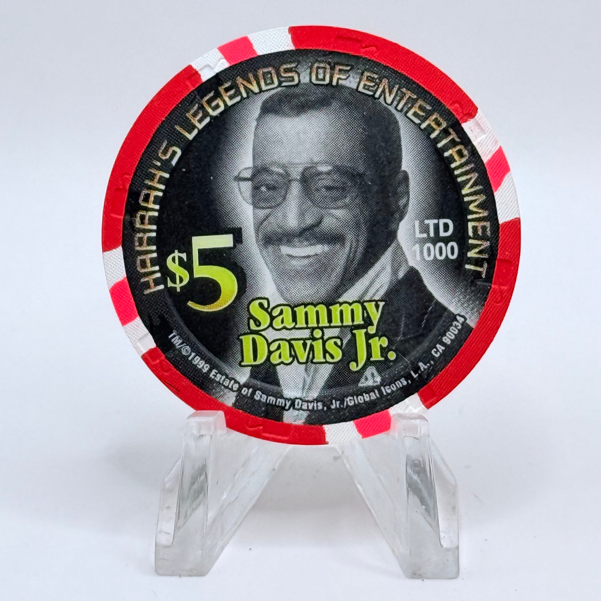Harrah's - Shreveport Shreveport Louisiana 2000 'Millennium - Sammy Davis Jr' LE $5 Casino Chip