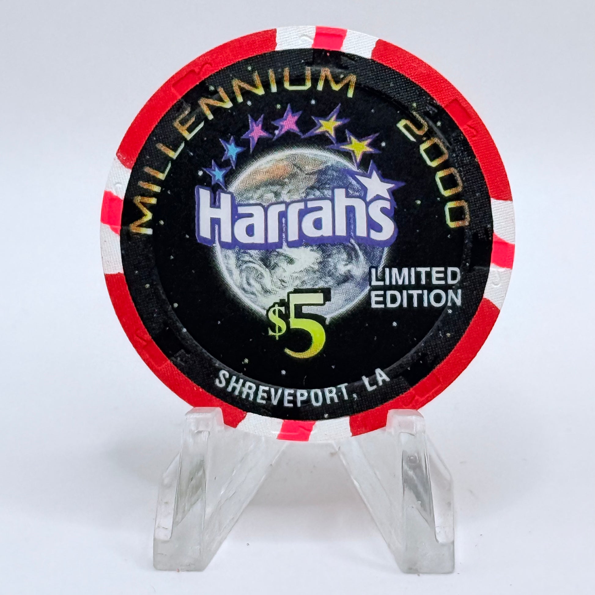 Harrah's - Shreveport Shreveport Louisiana 2000 'Millennium - Sammy Davis Jr' LE $5 Casino Chip