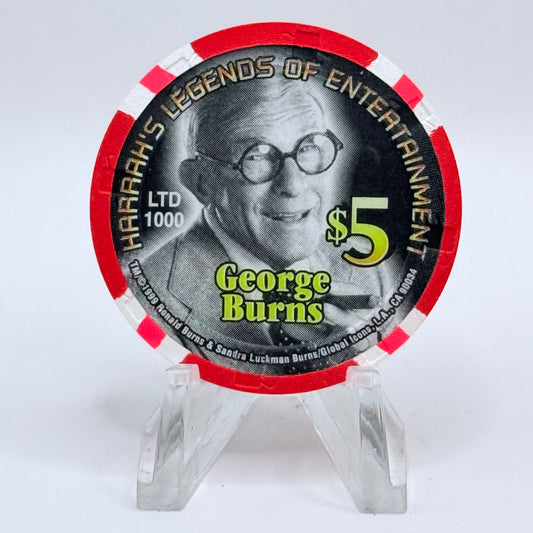 Harrah's - Shreveport Shreveport Louisiana 2000 'Millennium - George Burns' LE $5 Casino Chip
