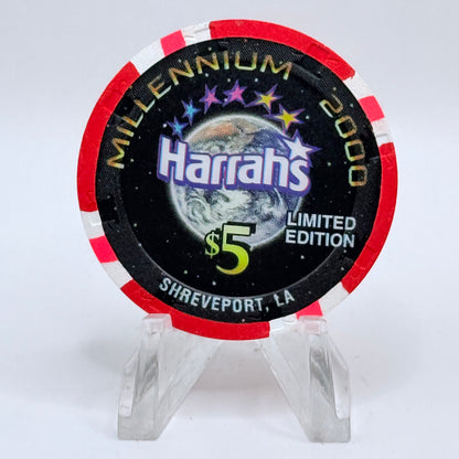 Harrah's - Shreveport Shreveport Louisiana 2000 'Millennium - George Burns' LE $5 Casino Chip