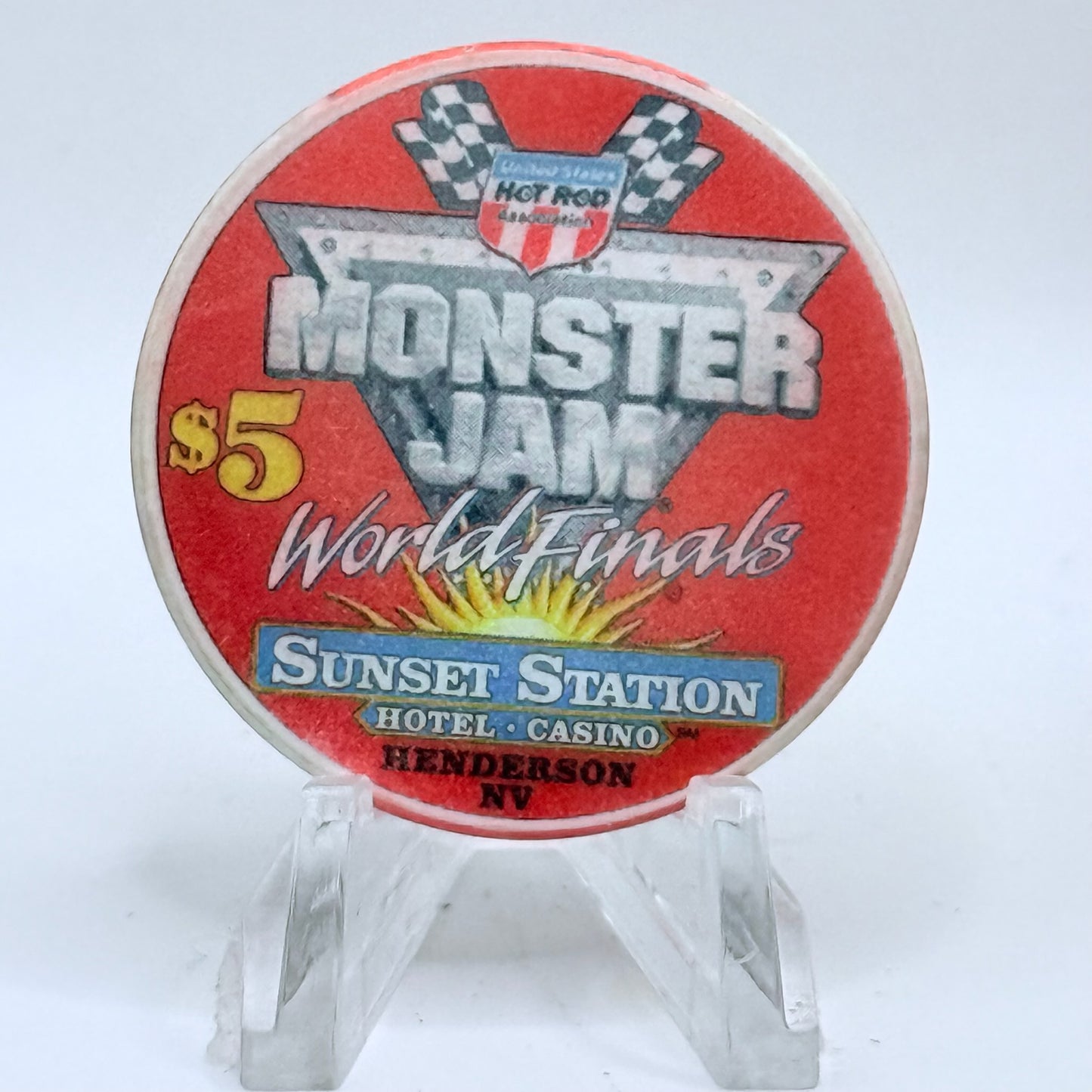Sunset Station Henderson Nevada 2003 'Monster Jam World Finals' LE $5 Casino Chip E2715