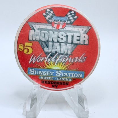 Sunset Station Henderson Nevada 2003 'Monster Jam World Finals' LE $5 Casino Chip E2715