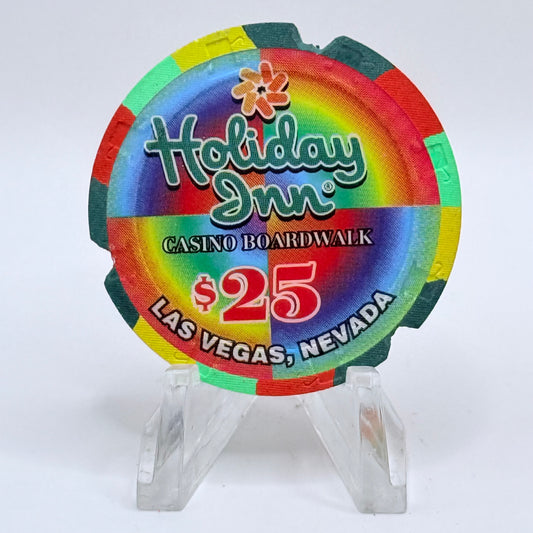Holiday Inn Casino Boardwalk Las Vegas Nevada 1995 $25 Casino Chip N2710 *NOTCHED*