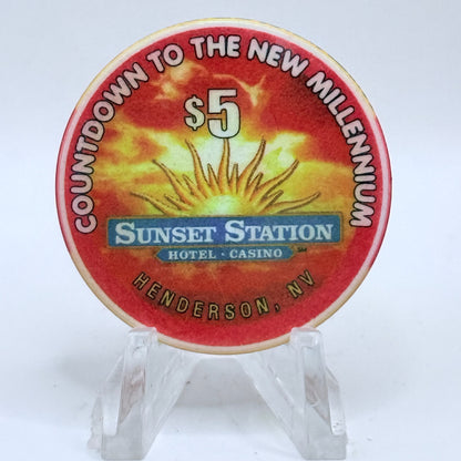 Sunset Station Henderson Nevada 1999 '4 Four's' Series 2 LE $5 Casino Chip V3480