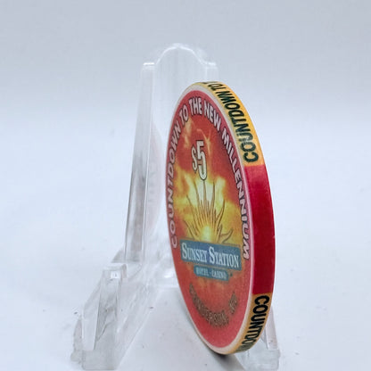 Sunset Station Henderson Nevada 1999 '4 Four's' Series 2 LE $5 Casino Chip V3480