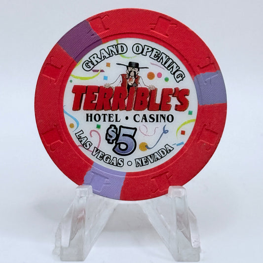 Terrible's Hotel Casino Las Vegas Nevada 2000 'Grand Opening' LE $5 Casino Chip V7419