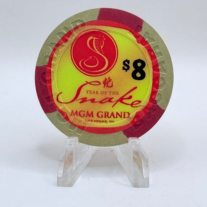 MGM Grand (Theme Hotel) Las Vegas Nevada 2013 'Year Of The Snake - Baccarat' LE $8 Casino Chip
