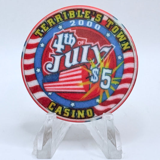 Terrible's Town Pahrump Nevada 2000 'July 4th' LE $5 Casino Chip V5742
