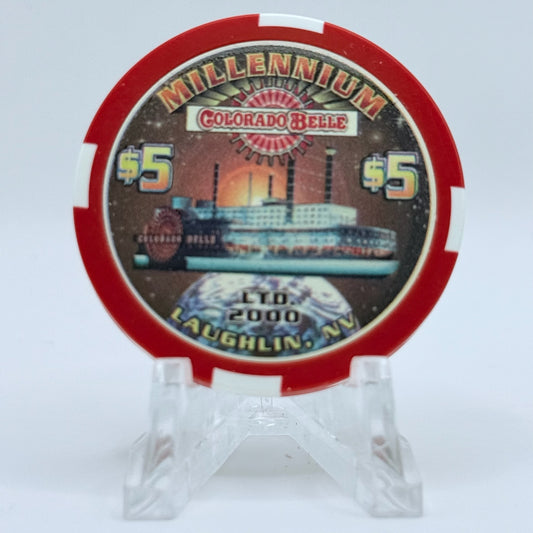 Colorado Belle Laughlin Nevada 2000 LE Millennium' $5 Casino Chip V3917