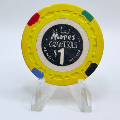 Mapes Hotel Casino Reno Nevada 1964 'Red-black Opposite Inserts' LE $1 Casino Chip N5233.1