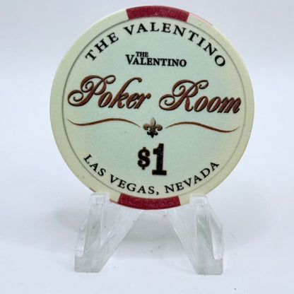 The Valentino Poker Room Las Vegas Nevada $1 Casino Chip