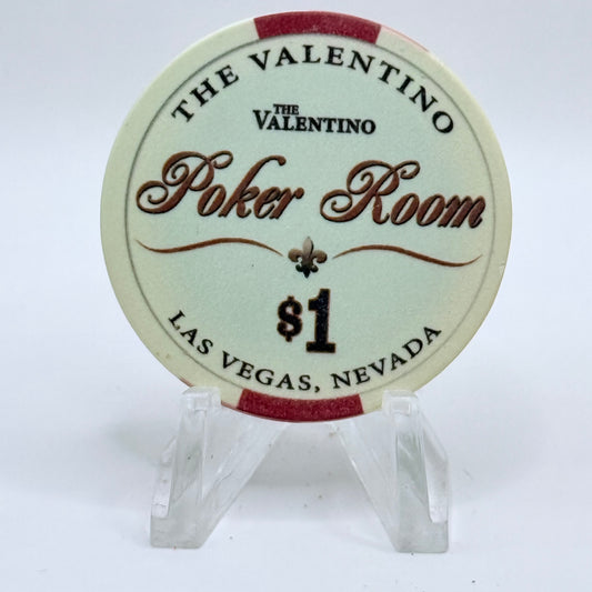 The Valentino Poker Room Las Vegas Nevada $1 Casino Chip