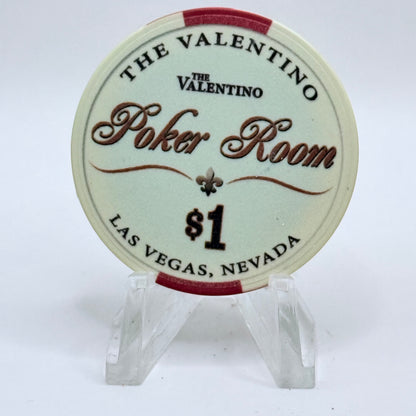 The Valentino Poker Room Las Vegas Nevada $1 Casino Chip