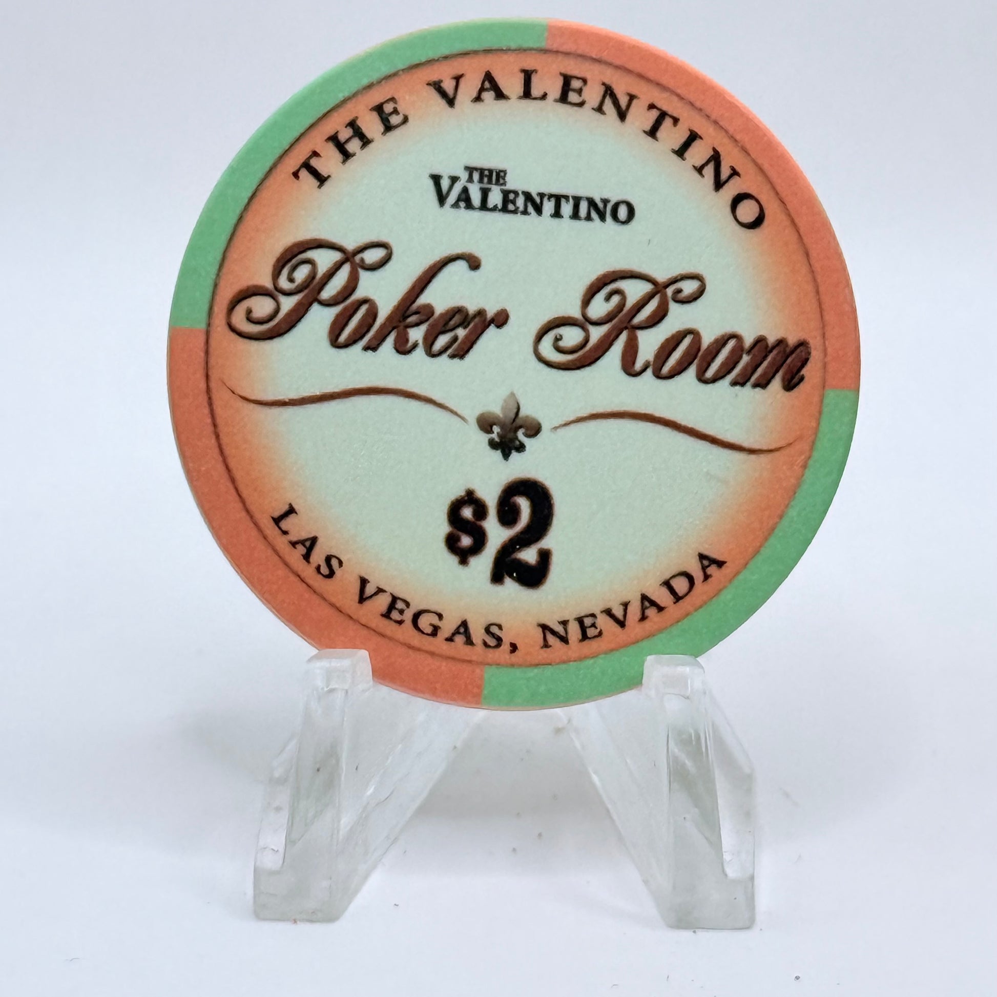 The Valentino Poker Room Las Vegas Nevada $2 Casino Chip