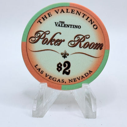 The Valentino Poker Room Las Vegas Nevada $2 Casino Chip