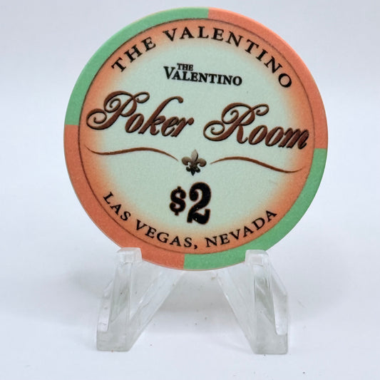 The Valentino Poker Room Las Vegas Nevada $2 Casino Chip