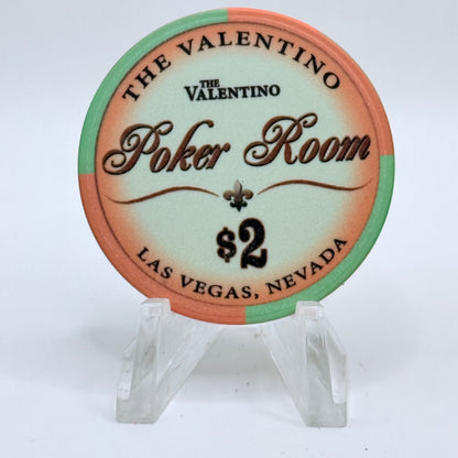 The Valentino Poker Room Las Vegas Nevada $2 Casino Chip