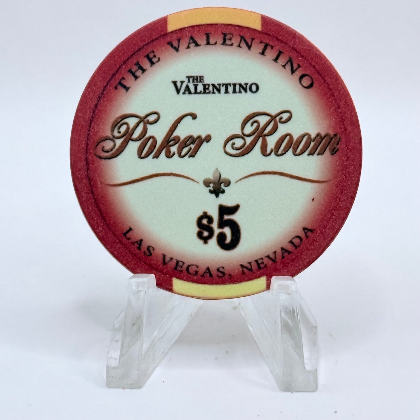 The Valentino Poker Room Las Vegas Nevada $5 Casino Chip