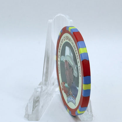 Texas Gambling Hall N. Las Vegas Nevada 1995 'In Memory Of Brent Thurman' LE $5 Casino Chip N0428