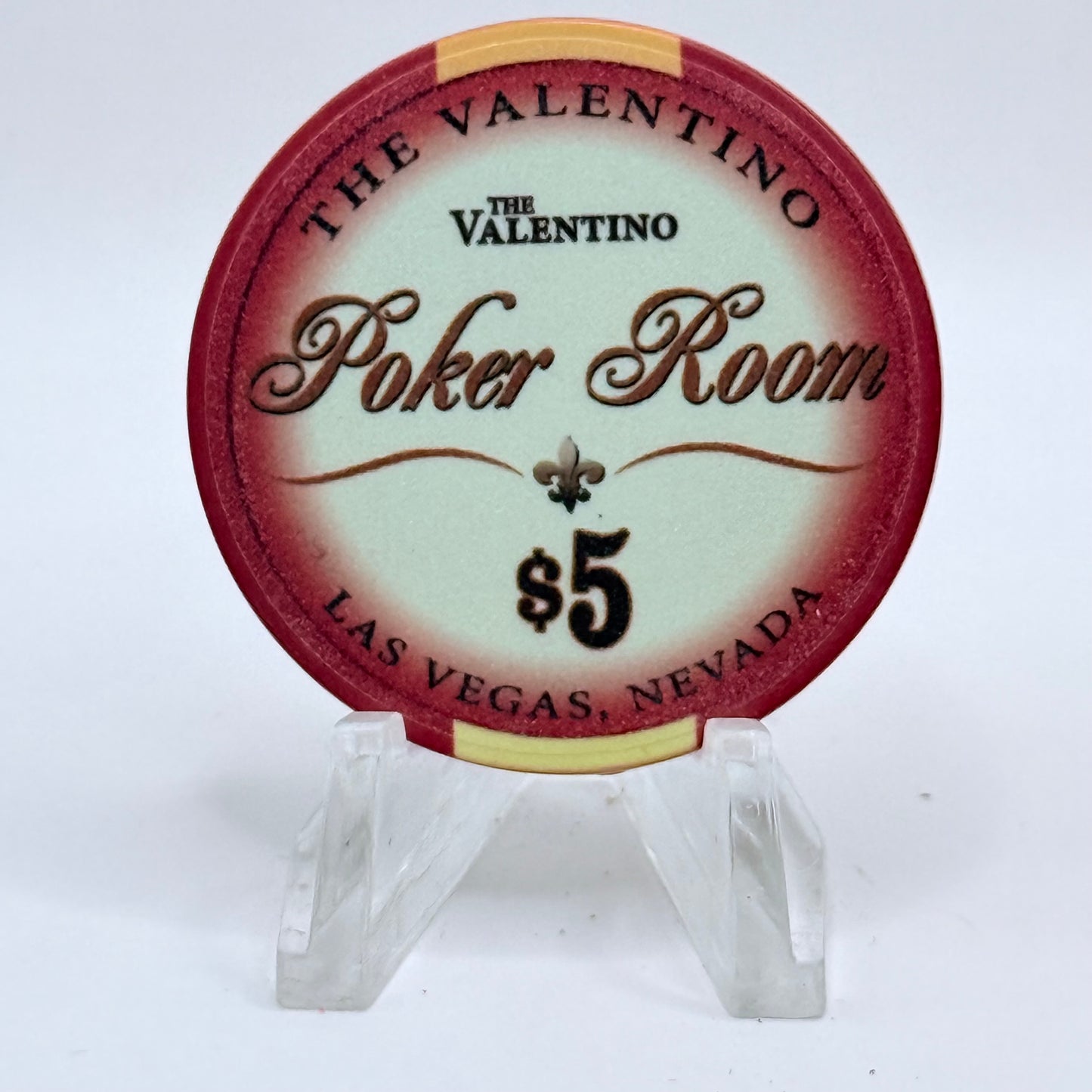 The Valentino Poker Room Las Vegas Nevada $5 Casino Chip